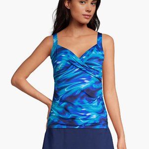 Lands' End Blue Swirl Tankini Top 12P